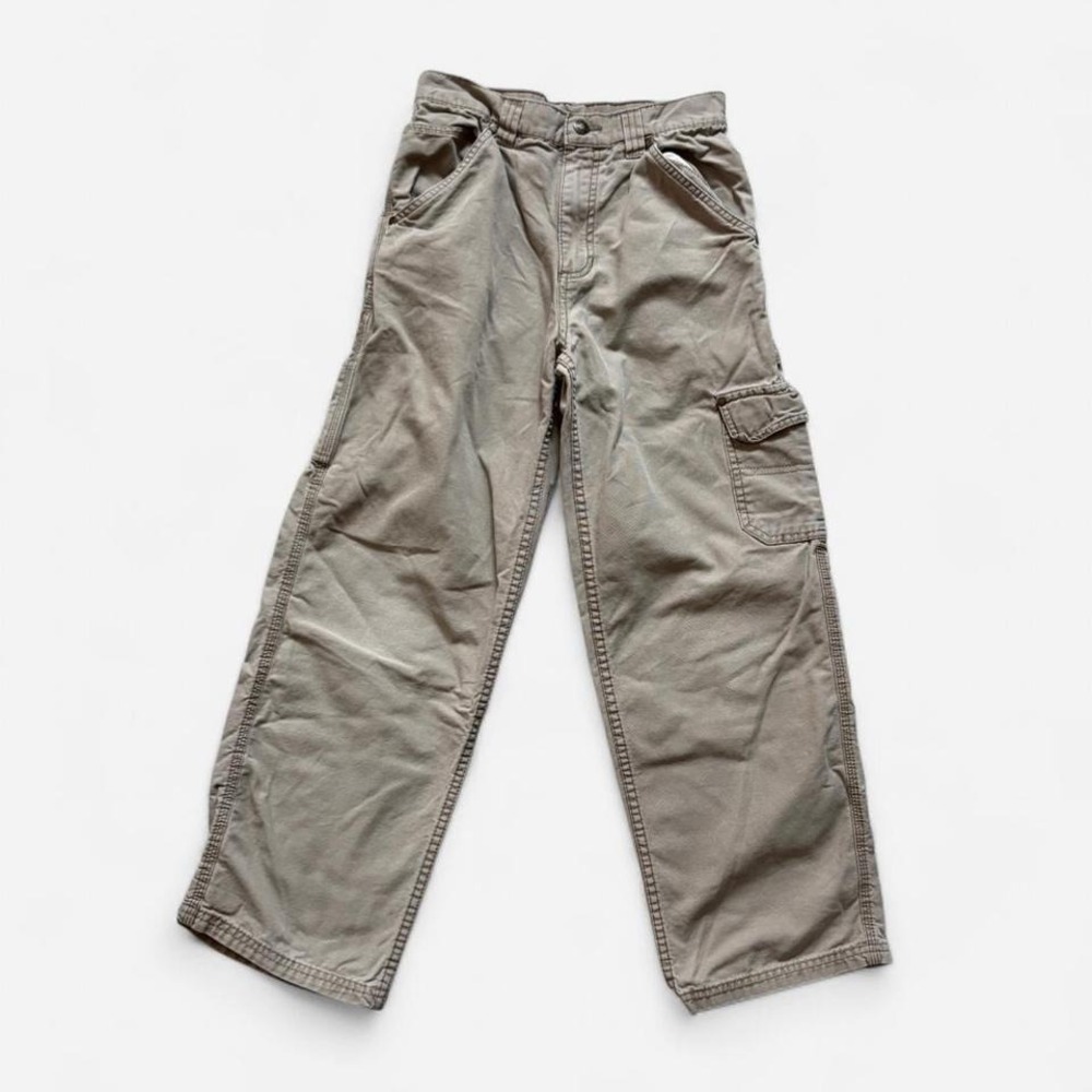 Ruff Hewn Cargo Pants‎ Tan Khaki Boys 12 Carpenter Retro Cotton Y2K Utility